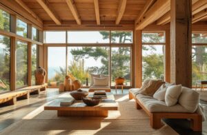 photorealistic-wooden-house-interior-with-timber-decor-furnishings (1) come risparmiare sui serramenti in lombardia